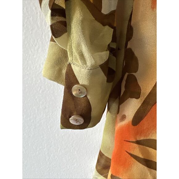 Randy Kemper 2 pc Blouse Wrap Skirt Size 6 100% Silk Boho Farm Rio Resort Artsy - Picture 7 of 11